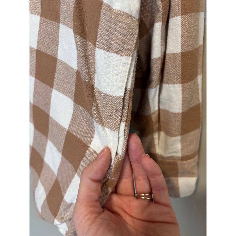 J Crew Flannel Shirt Womens Size XS Plaid Button Down Long Sleeve Brown Check - Picture 4 of 4